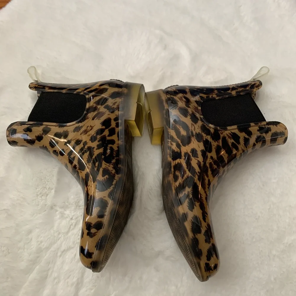 J. Crew Leopard Print Chelsea Rain Bootie - Picture 9 of 14